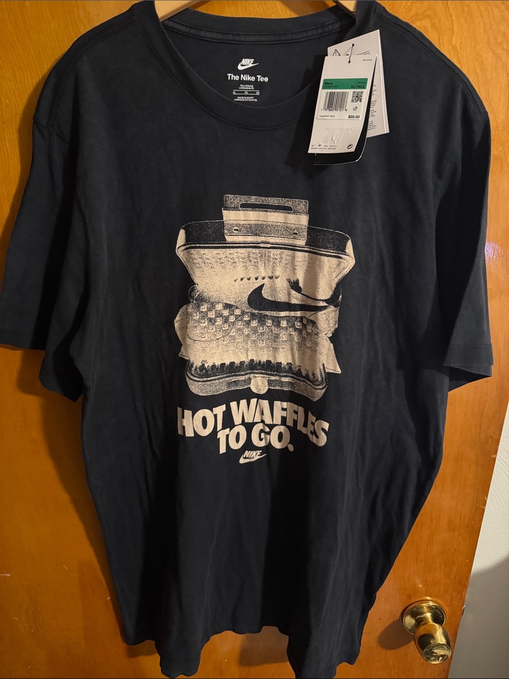 Nike Tshirt Mens XL Tall Navy Waffles XLT